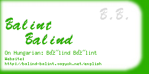 balint balind business card